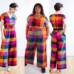 Rujutha Sheth Marie Cinch Jumpsuit -- Multichex Size Medium